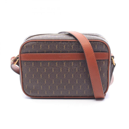 Saint Laurent Paris Shoulder Bag Monogram Dark Brown Canvas Leather
