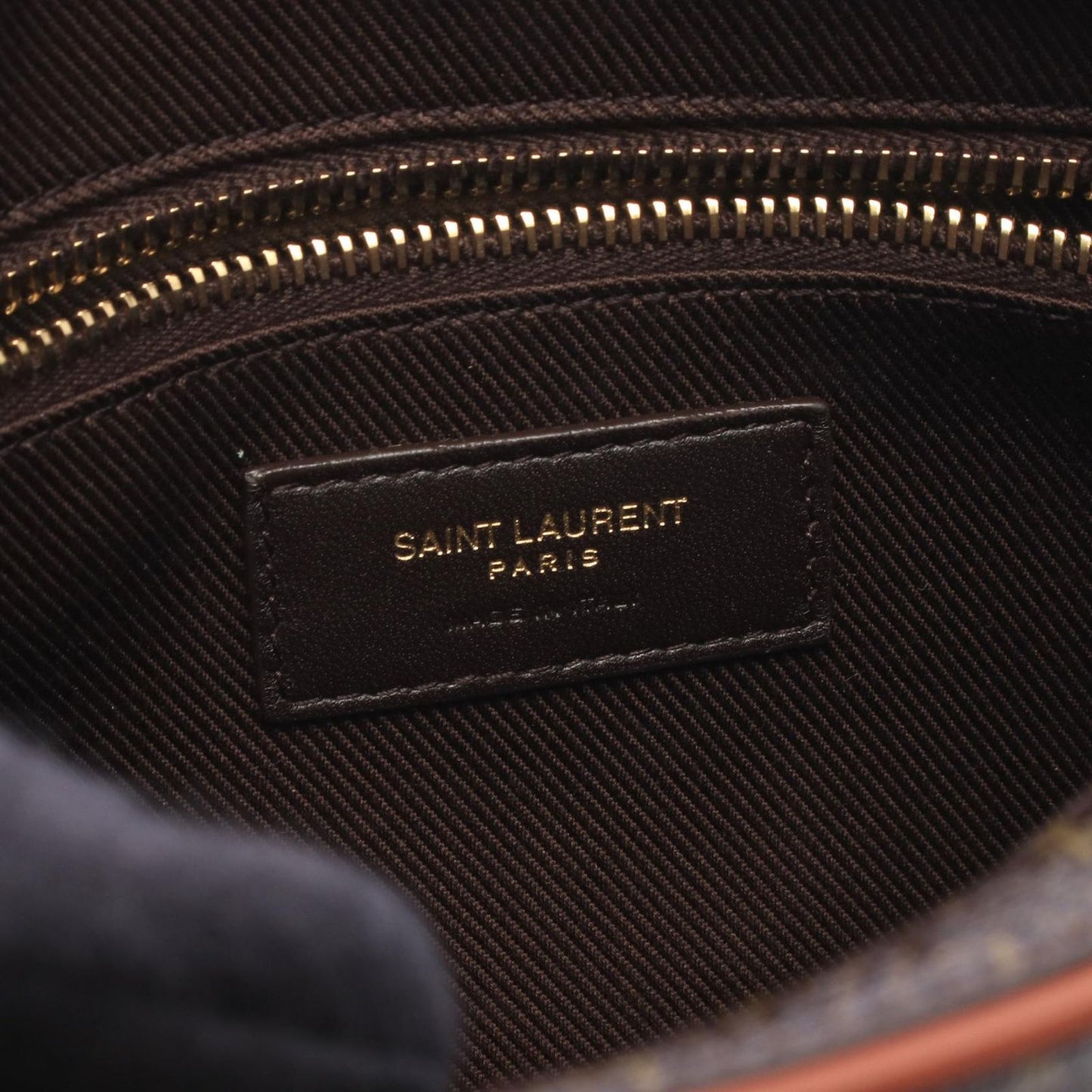 Saint Laurent Paris Shoulder Bag Monogram Dark Brown Canvas Leather — view 4