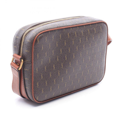 Saint Laurent Paris Shoulder Bag Monogram Dark Brown Canvas Leather — view 2