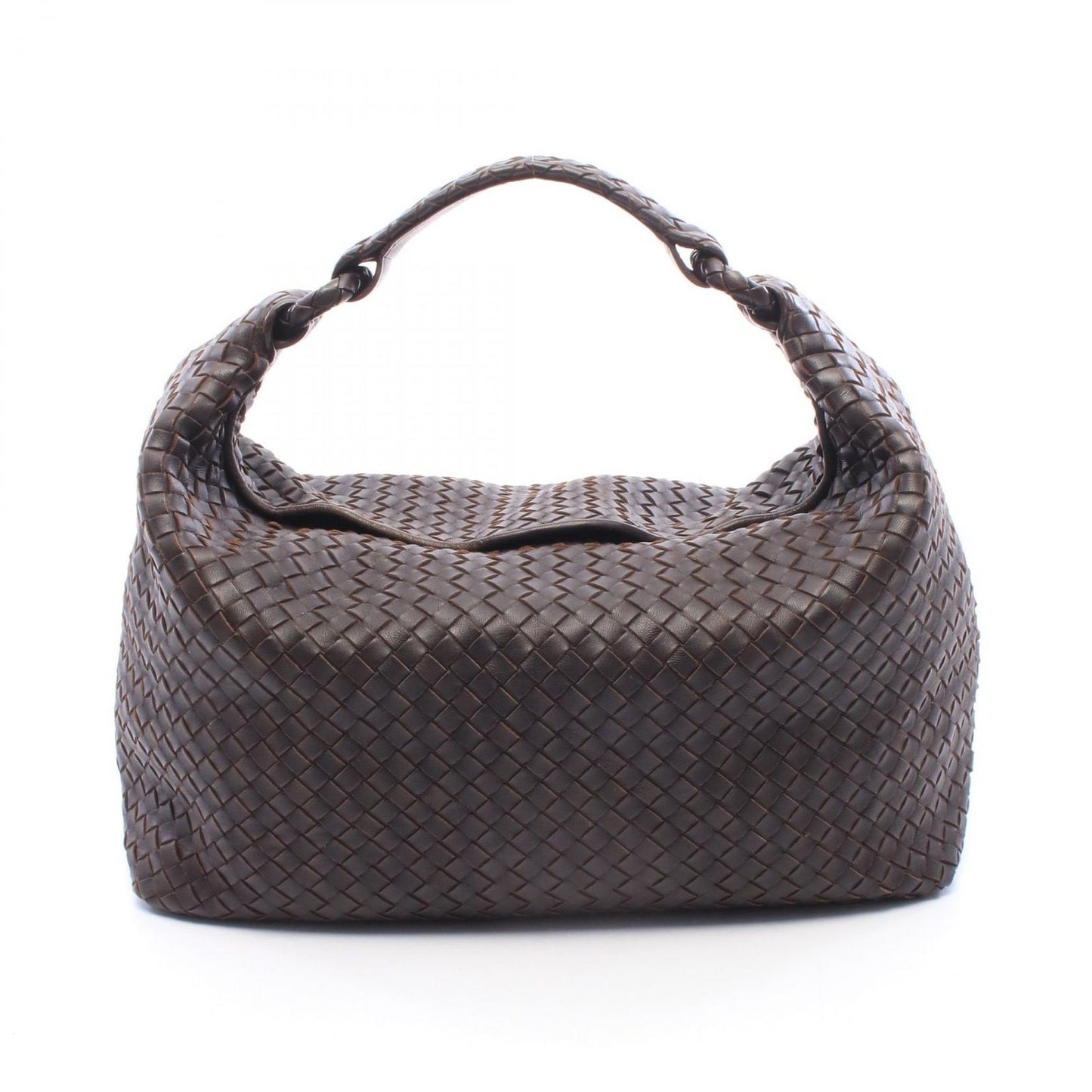Bottega Veneta Shoulder Bag Intrecciato Dark Brown Leather