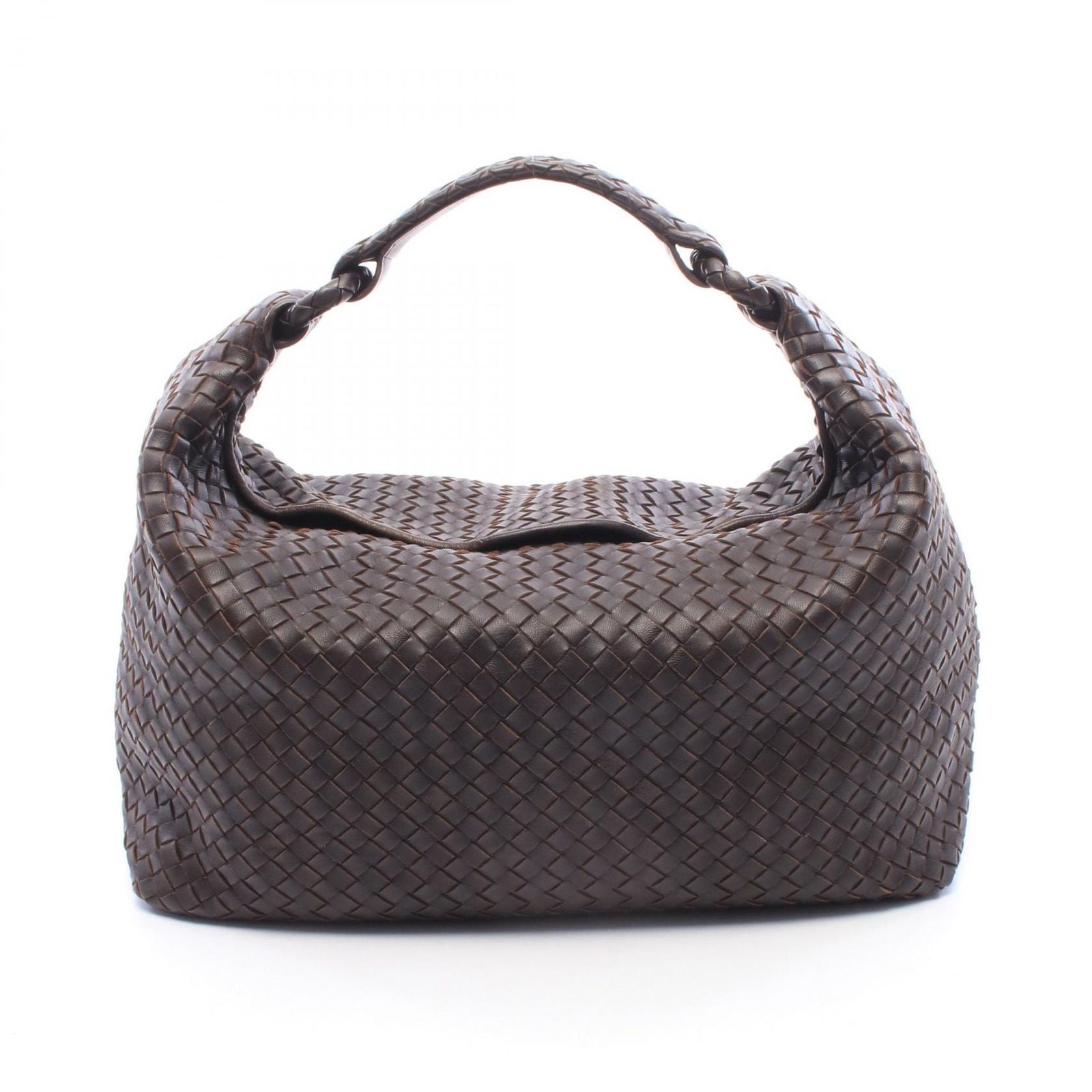 Bottega Veneta Shoulder Bag Intrecciato Dark Brown Leather