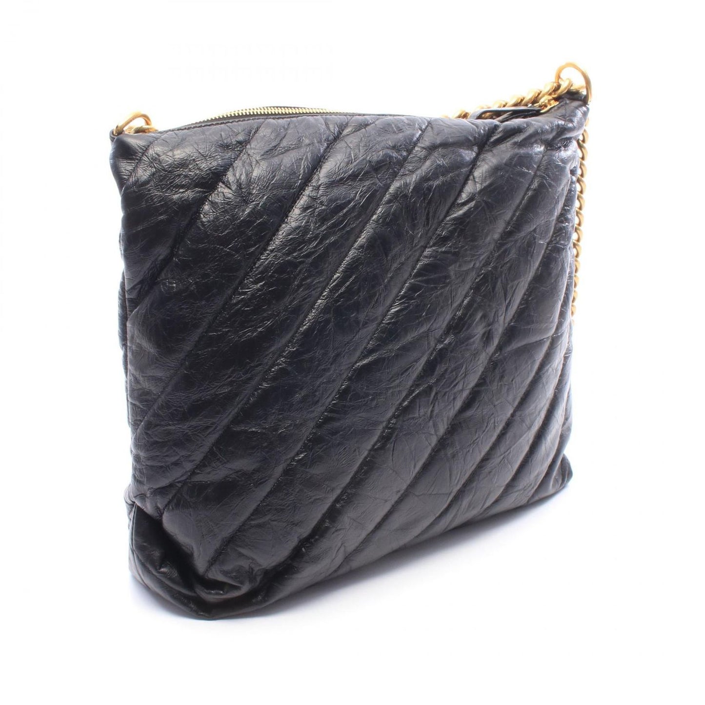 Balenciaga Shoulder Bag Crush Hobo Black Leather — view 2