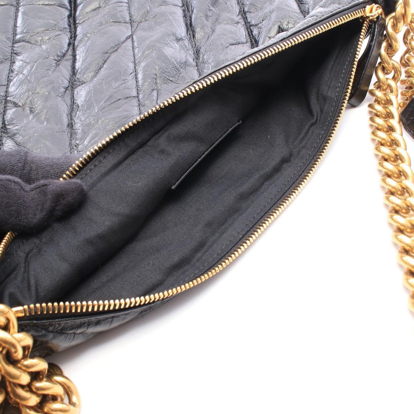 Balenciaga Shoulder Bag Crush Hobo Black Leather — view 5