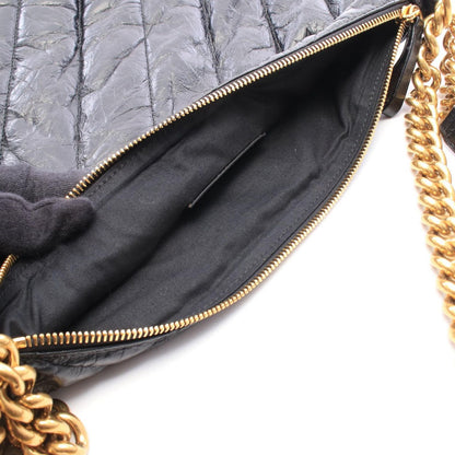 Balenciaga Shoulder Bag Crush Hobo Black Leather — view 5