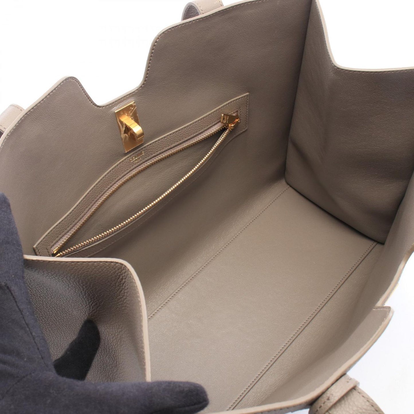 Celine Tote Bag Cabas 16 Gray Leather — view 3
