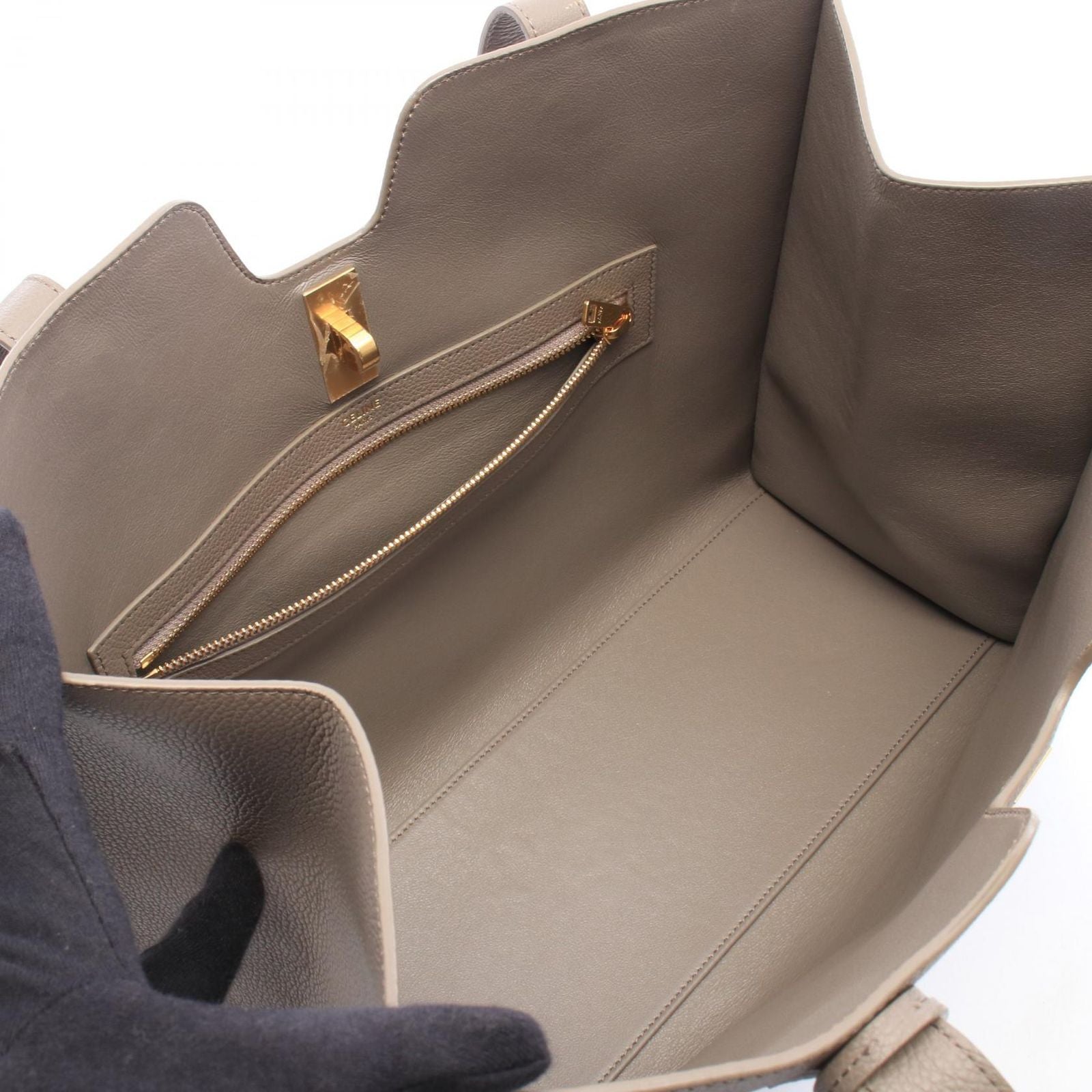 Celine Tote Bag Cabas 16 Gray Leather — view 3