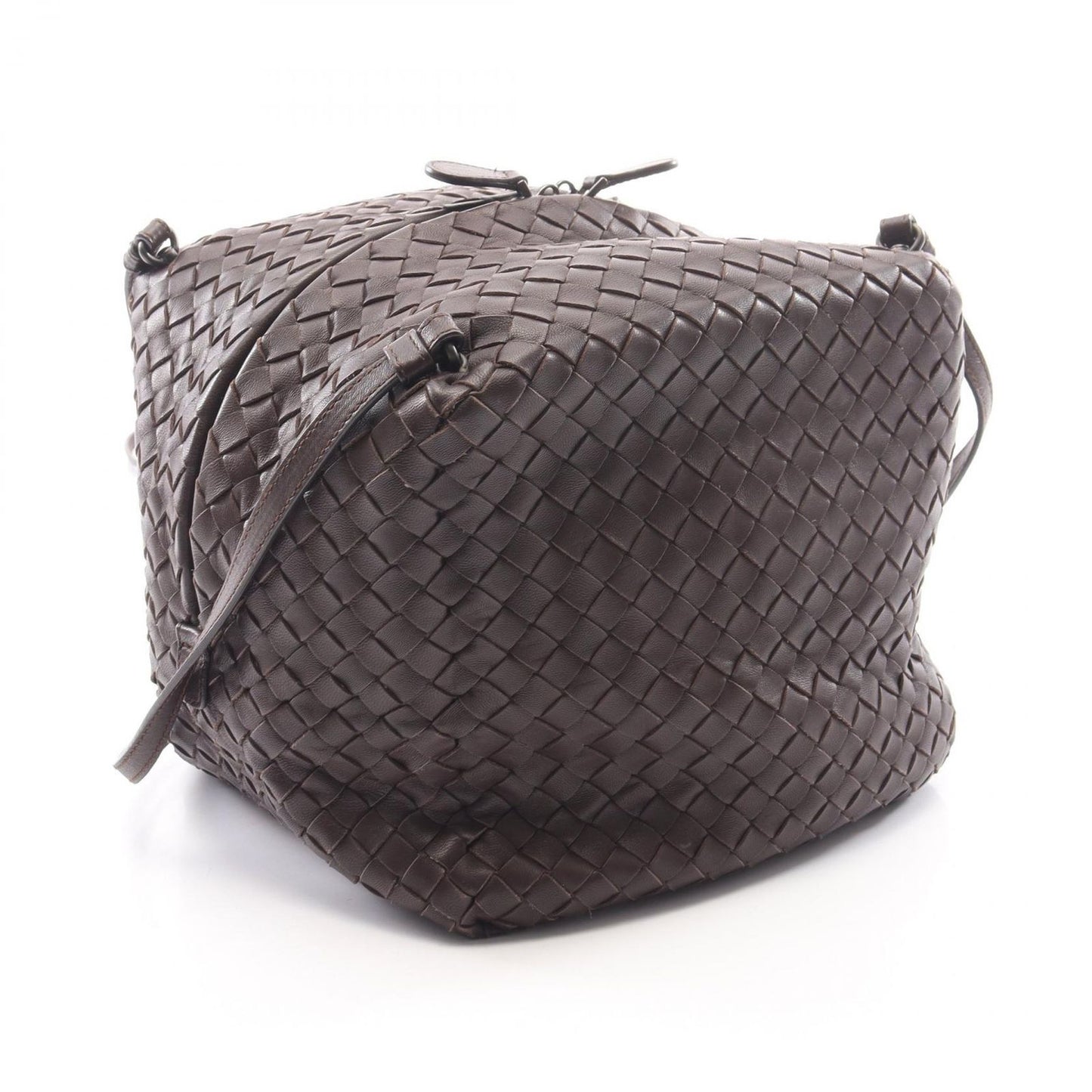 Bottega Veneta Shoulder Bag Intrecciato Dark Brown Leather — view 2