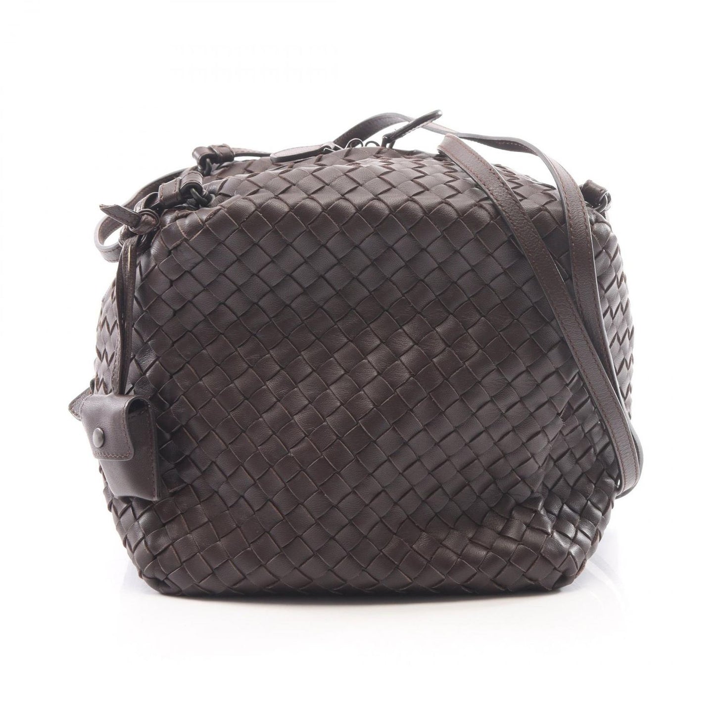 Bottega Veneta Shoulder Bag Intrecciato Dark Brown Leather