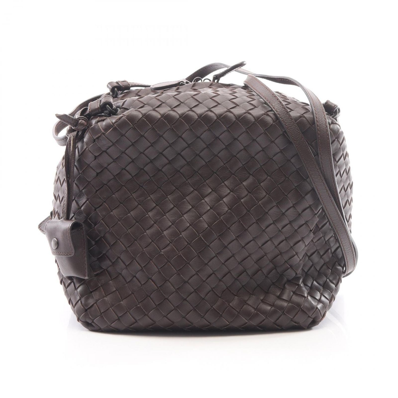 Bottega Veneta Shoulder Bag Intrecciato Dark Brown Leather
