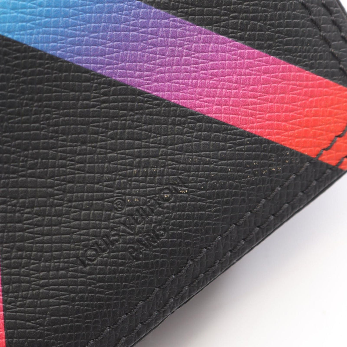 Louis Vuitton Shoulder Bag Danube Messenger Taiga Noir Rainbow Leather — view 6