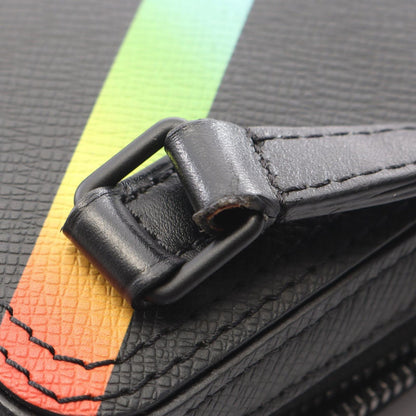 Louis Vuitton Shoulder Bag Danube Messenger Taiga Noir Rainbow Leather — view 8