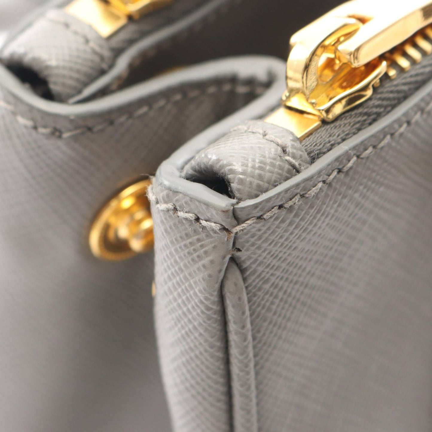 Prada Handbag Galleria Gray Saffiano Leather 2-Way Tote Mini — view 8