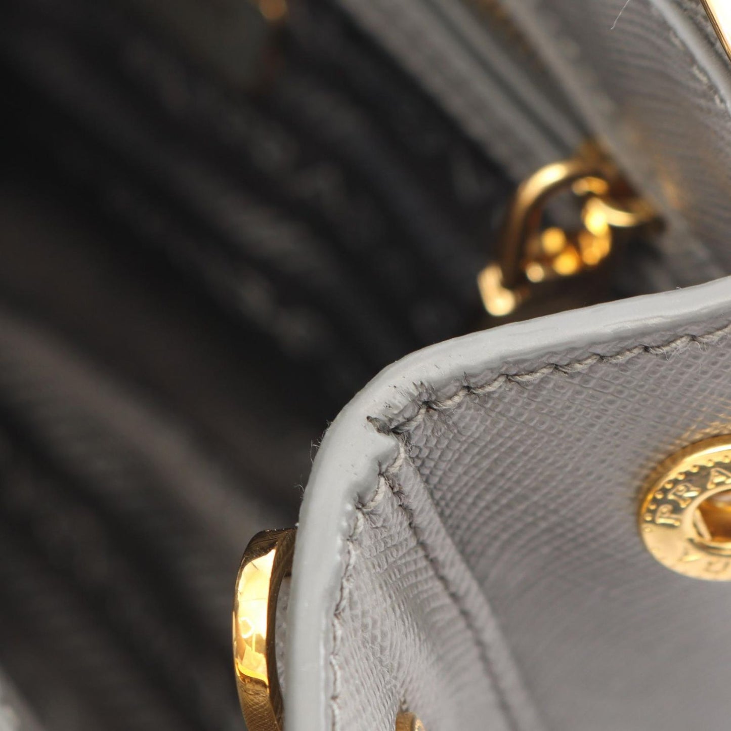 Prada Handbag Galleria Gray Saffiano Leather 2-Way Tote Mini — view 6