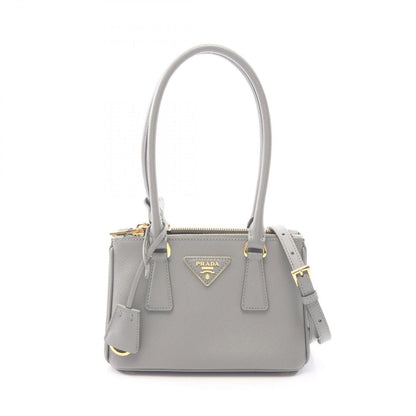 Prada Handbag Galleria Gray Saffiano Leather 2-Way Tote Mini