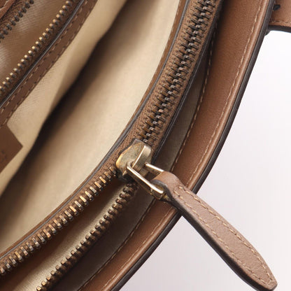 Gucci Handbag GG Supreme Ivory Brown Canvas Leather Tote — view 6