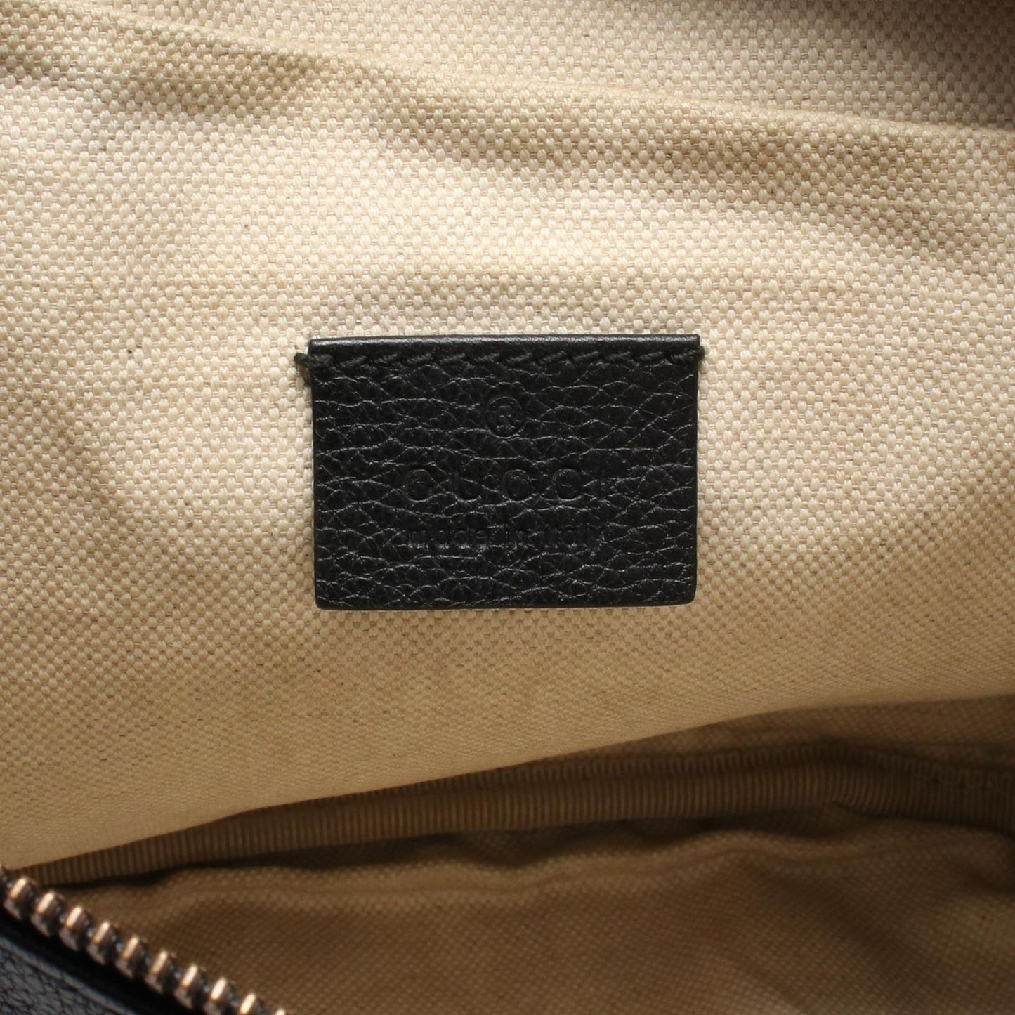 Gucci Waist Bag Vintage Logo Webbing Line Black Green Red Leather Print — view 4