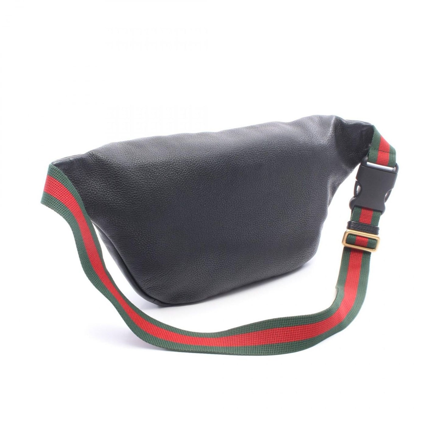 Gucci Waist Bag Vintage Logo Webbing Line Black Green Red Leather Print — view 2