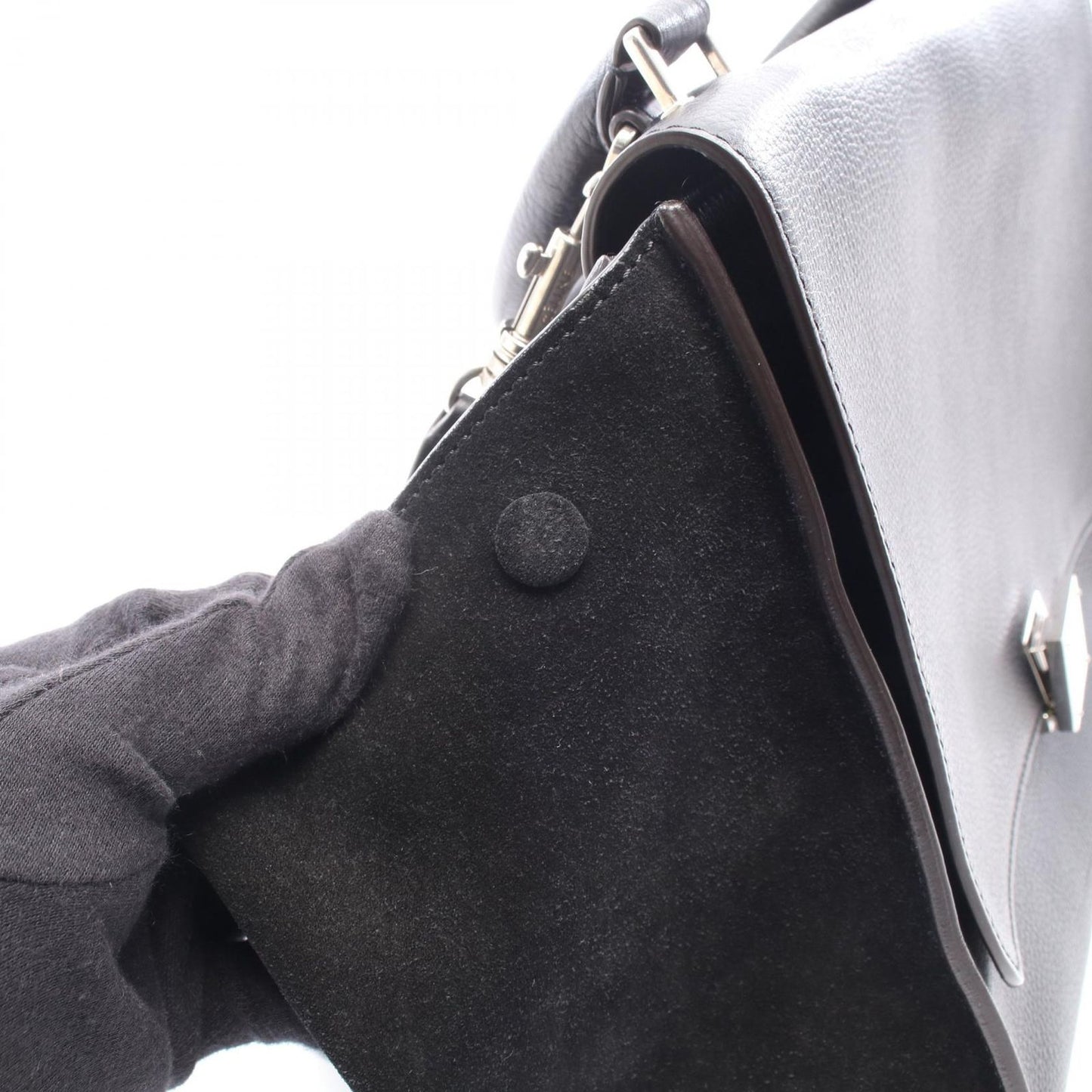 Celine Handbag Trapeze Black Leather Suede — view 5