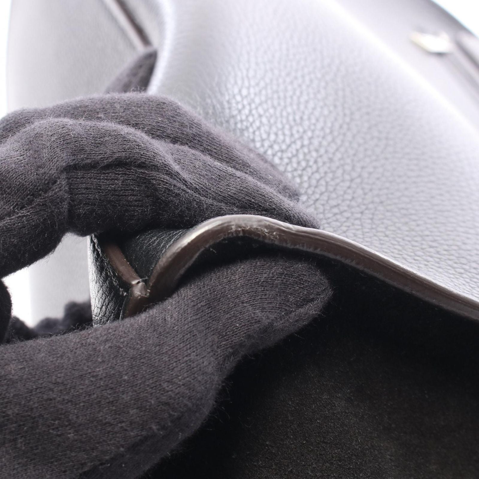 Celine Handbag Trapeze Black Leather Suede — view 7