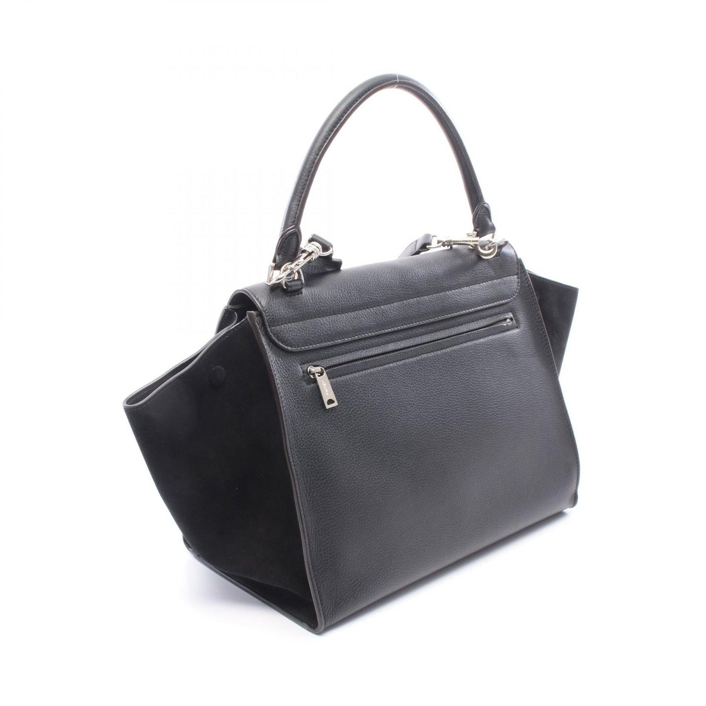 Celine Handbag Trapeze Black Leather Suede — view 2