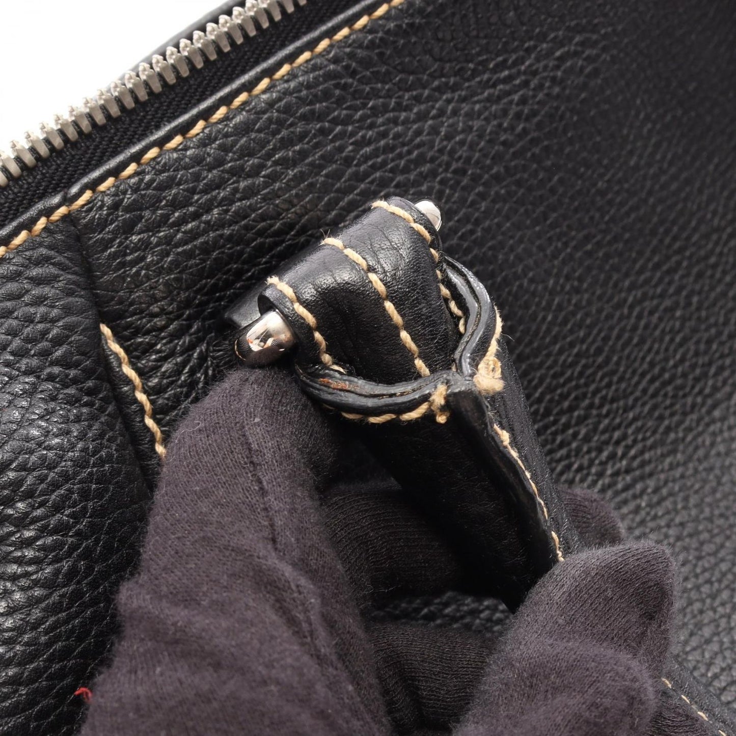 Chanel Handbag Logo Fringe Black Leather — view 8