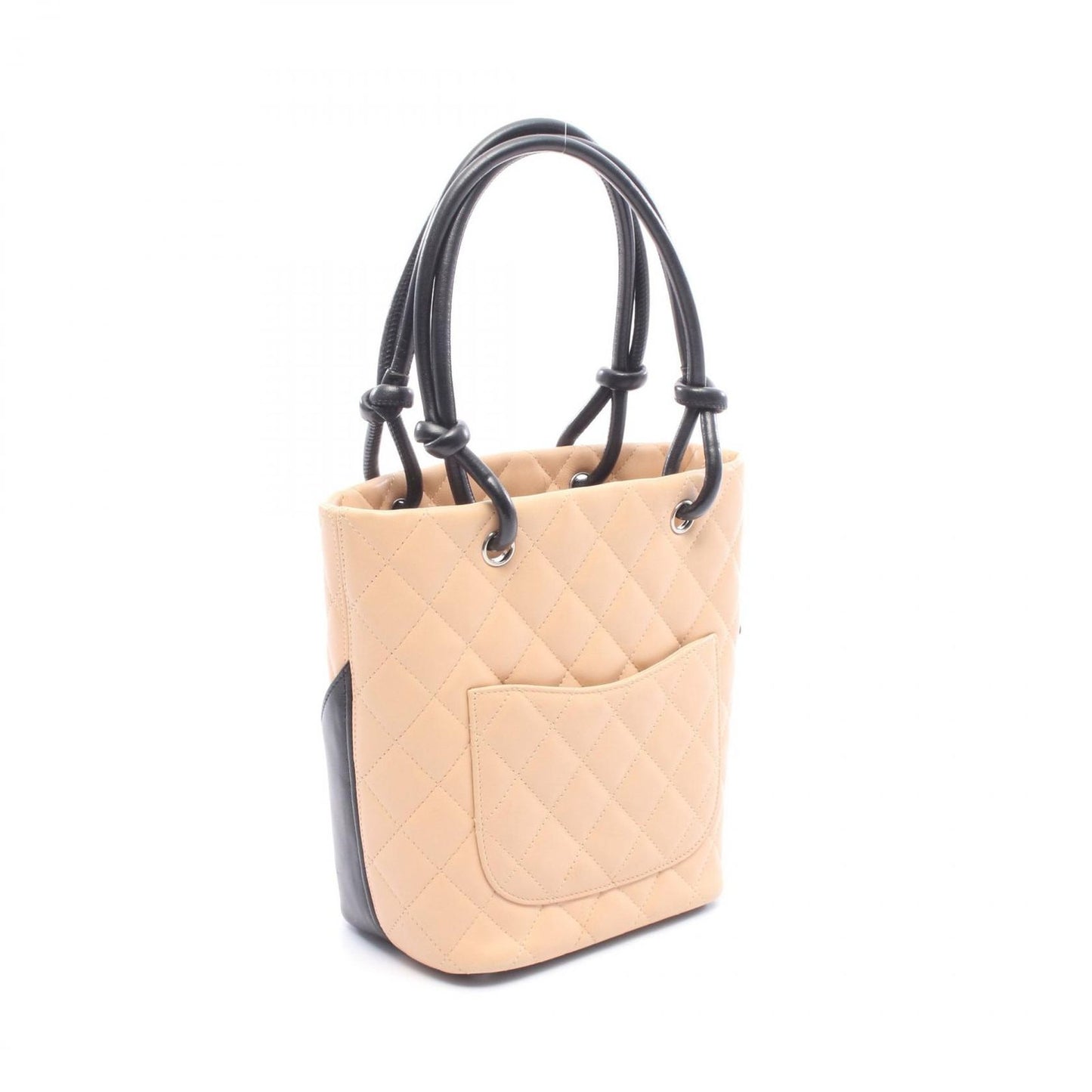 Chanel Tote Bag Cambon Line Small Beige Black Leather — view 2