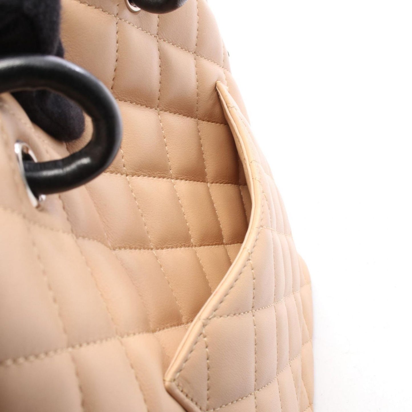 Chanel Tote Bag Cambon Line Small Beige Black Leather — view 8