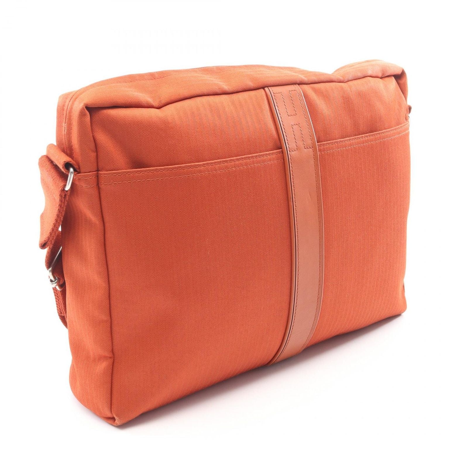 Hermes Shoulder Bag Acapulco Besace MM Brick Canvas Leather — view 2