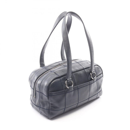 Chanel Tote Choco Bar Navy Caviar Leather Boston Bag — view 2