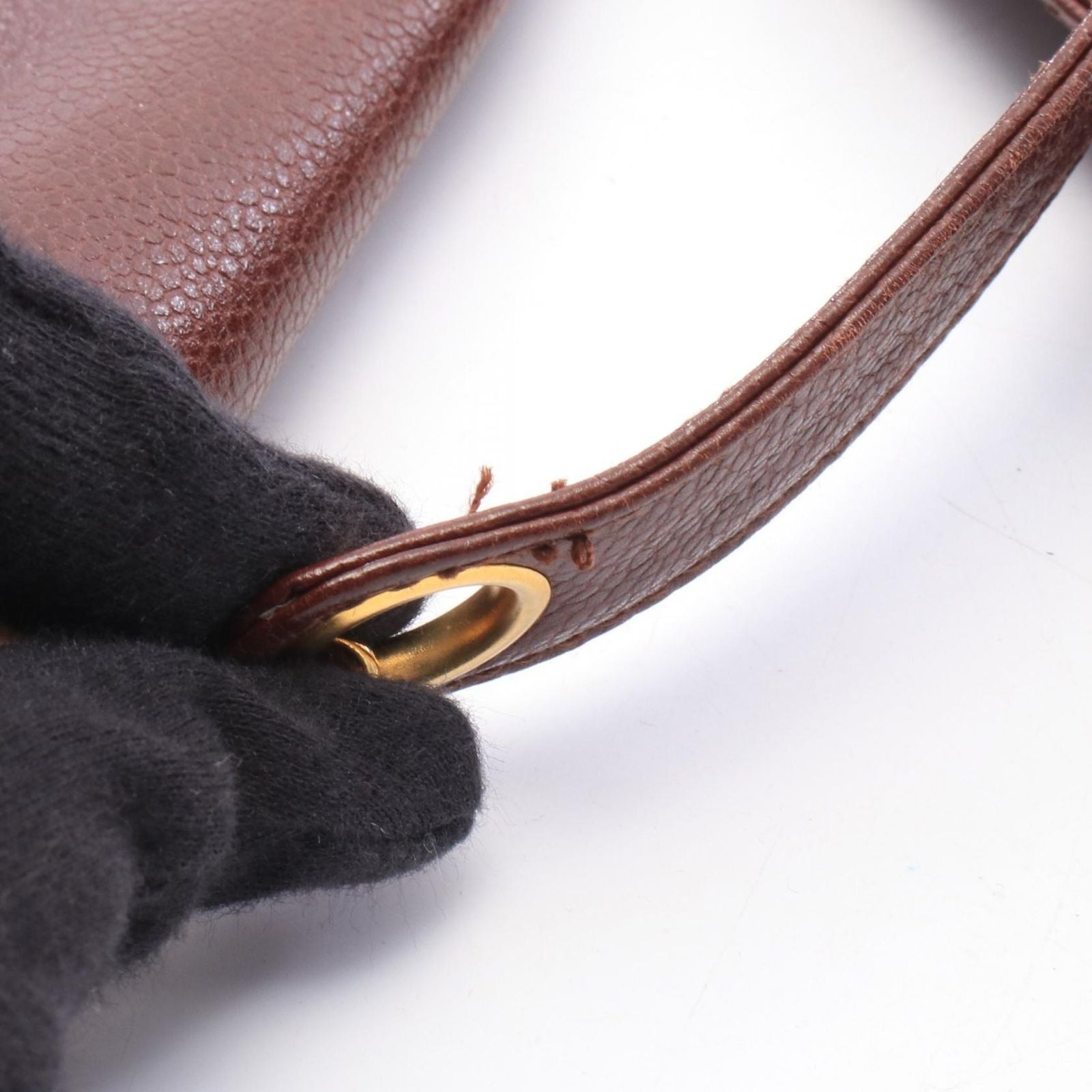 Chanel Shoulder Bag Triple CC Logo Brown Caviar Leather Coco — view 8