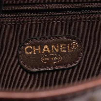 Chanel Shoulder Bag Triple CC Logo Brown Caviar Leather Coco — view 4