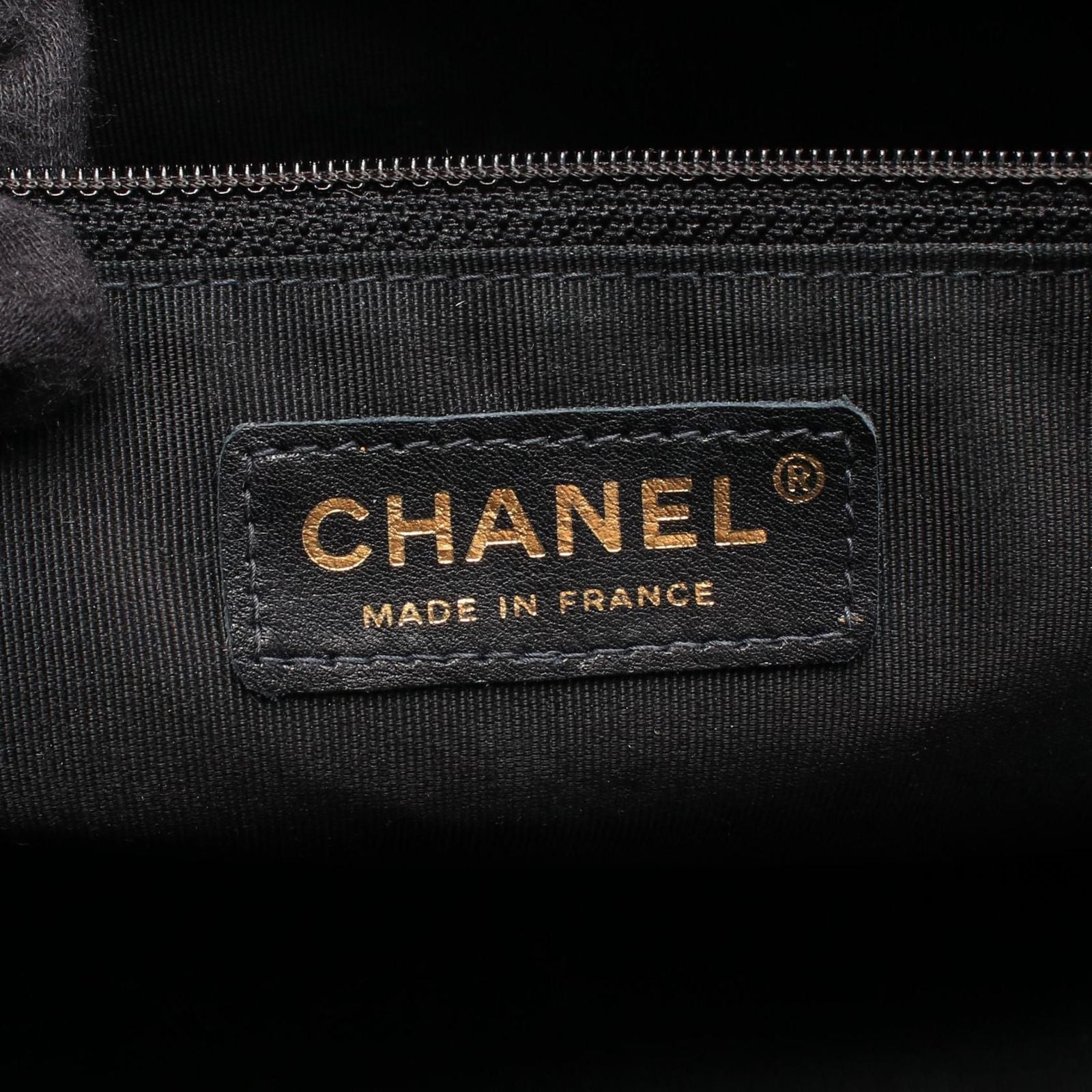 Chanel Quilted CC Logo Black Caviar Leather CC Boston Bag — view 4