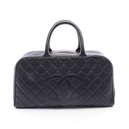 Chanel Quilted CC Logo Black Caviar Leather CC Boston Bag