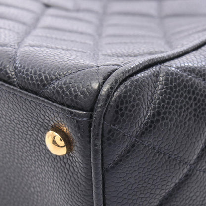 Chanel Quilted CC Logo Black Caviar Leather CC Boston Bag — view 7
