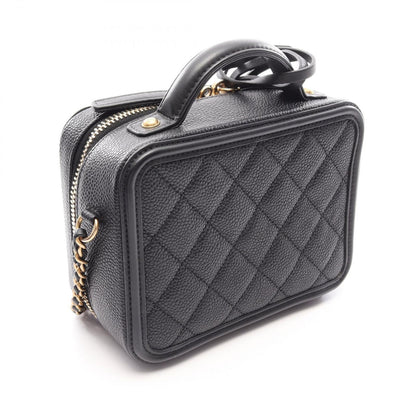 Chanel Shoulder Bag CC Figry Small Vanity Black Caviar Leather CC Quilted Chain — view 2