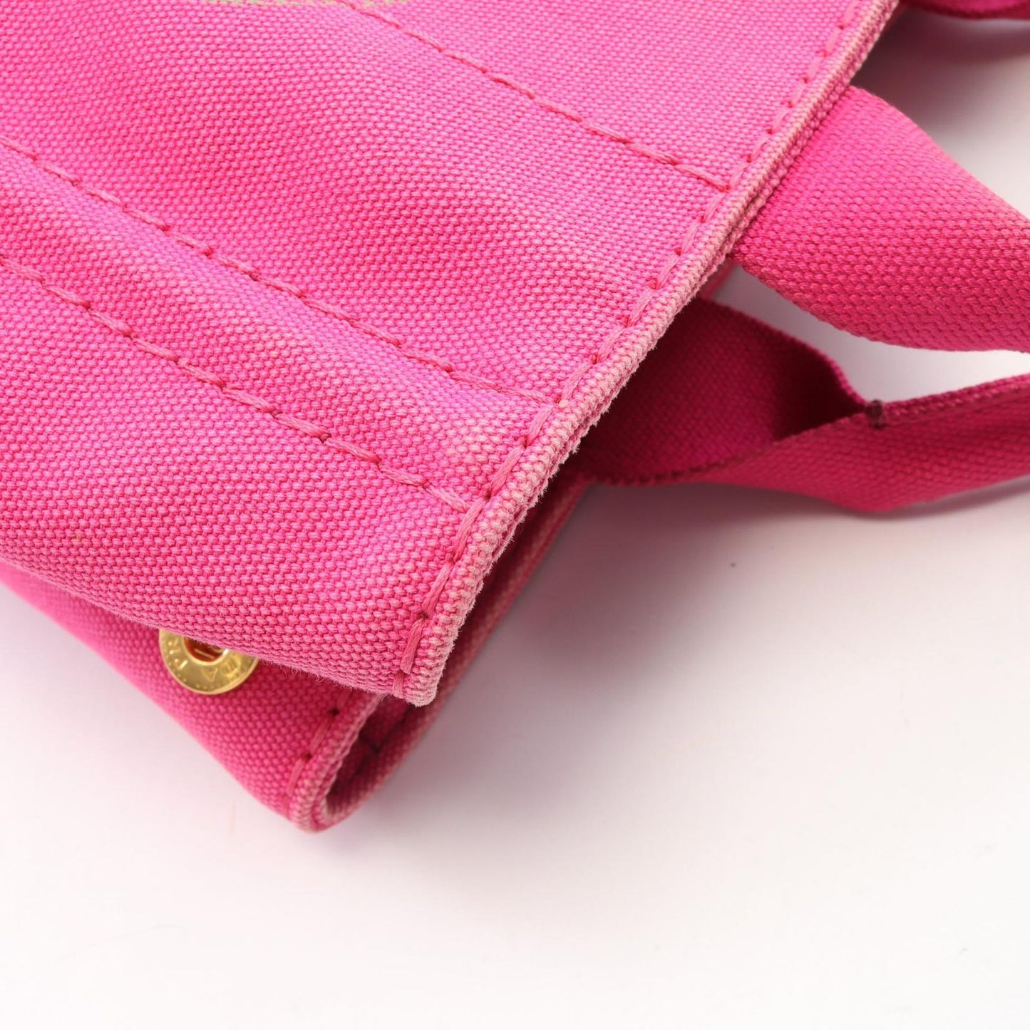 Prada Tote Bag Canapa Mini 2-Way Pink Gray Canvas — view 7