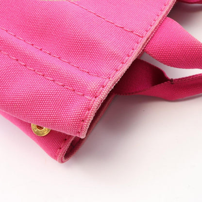 Prada Tote Bag Canapa Mini 2-Way Pink Gray Canvas — view 7