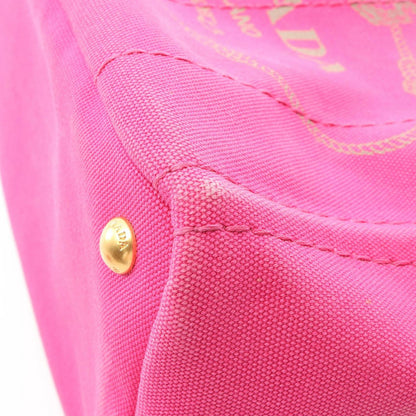 Prada Tote Bag Canapa Mini 2-Way Pink Gray Canvas — view 5