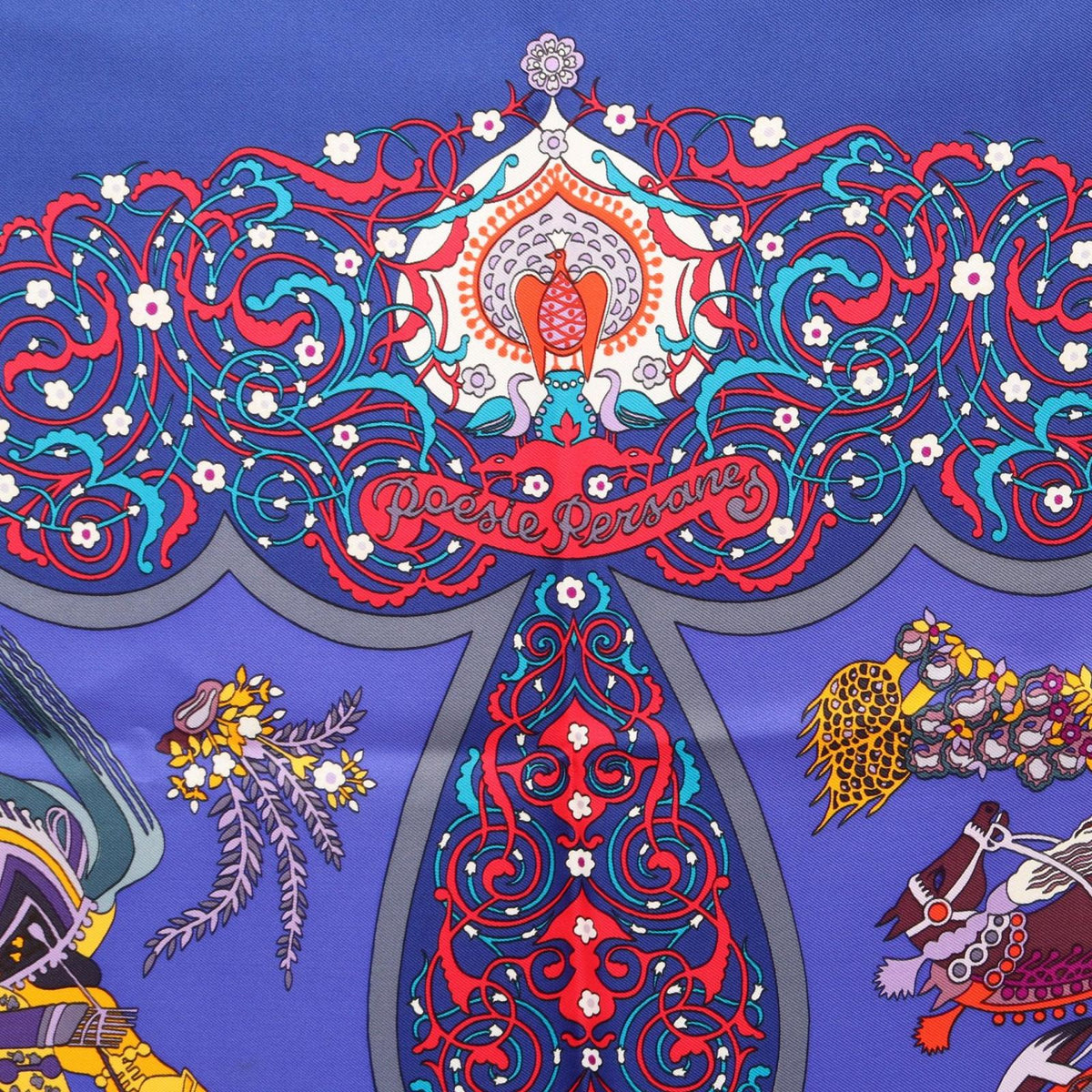 Hermes Scarf Carre 90 Poesie Persane Blue Silk — view 4