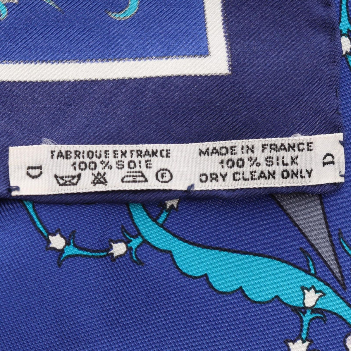 Hermes Scarf Carre 90 Poesie Persane Blue Silk — view 3