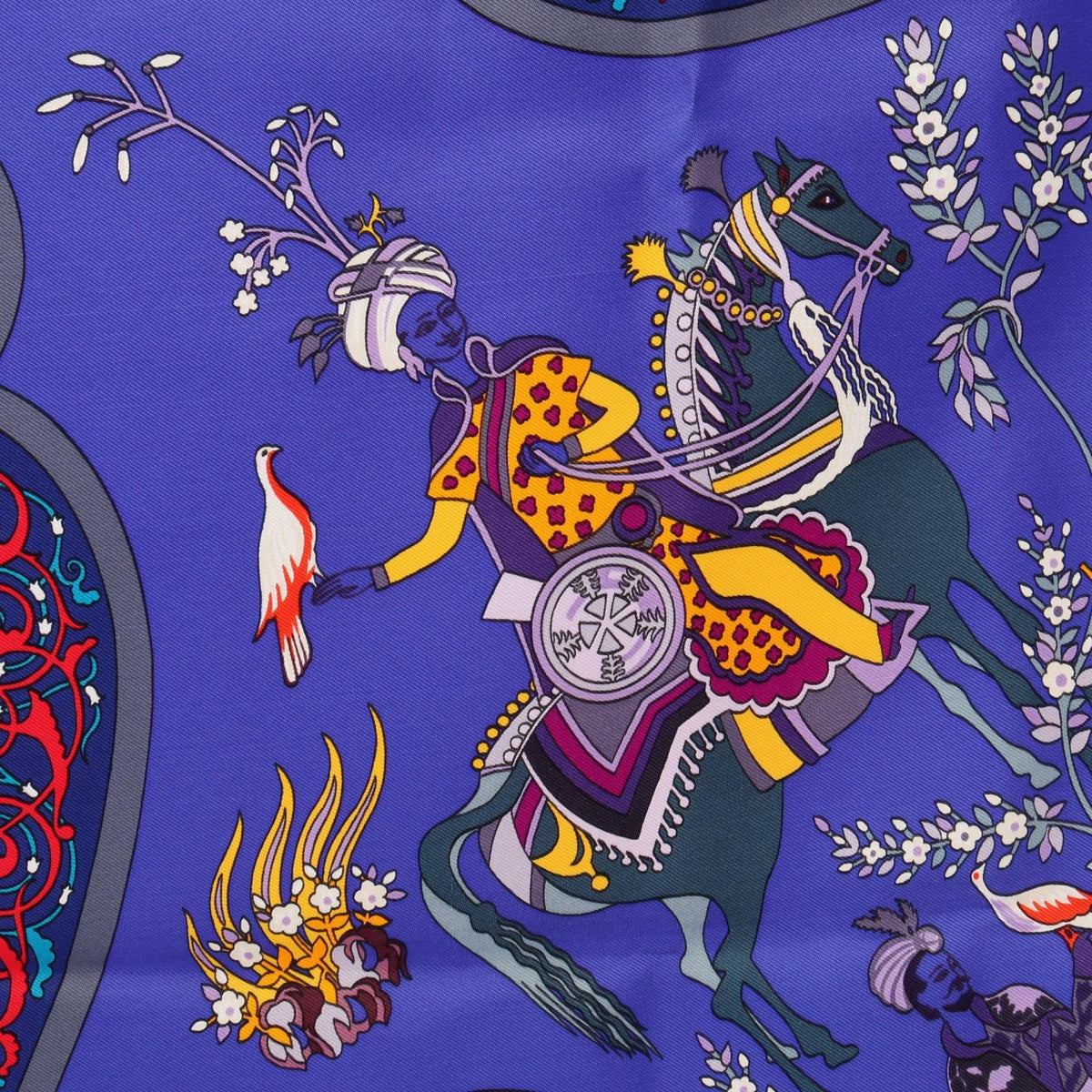 Hermes Scarf Carre 90 Poesie Persane Blue Silk — view 6