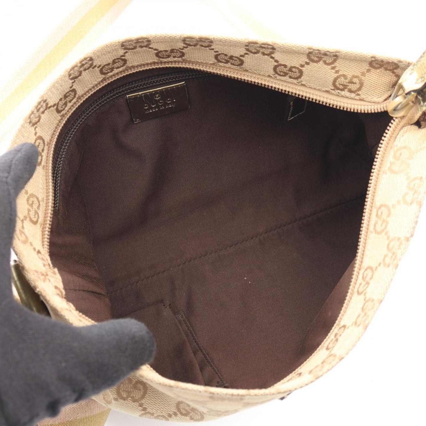 Gucci Shoulder Bag GG Canvas Beige Pink Gold — view 3