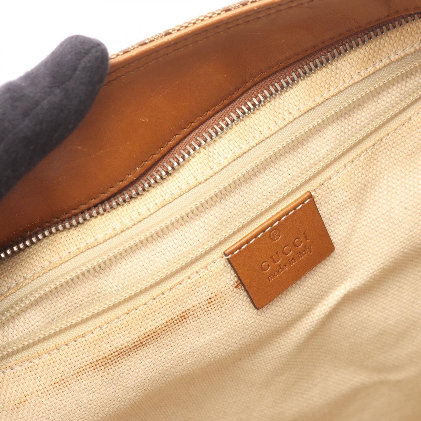 Gucci Shoulder Bag Canvas Sherry Line Beige Brown Green — view 6