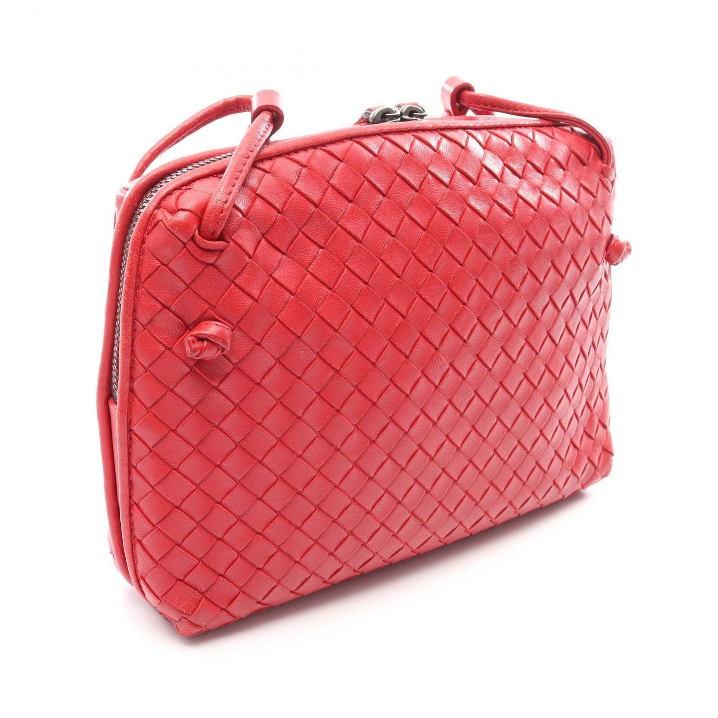 Bottega Veneta Shoulder Bag Nodini Intrecciato Red Leather — view 2