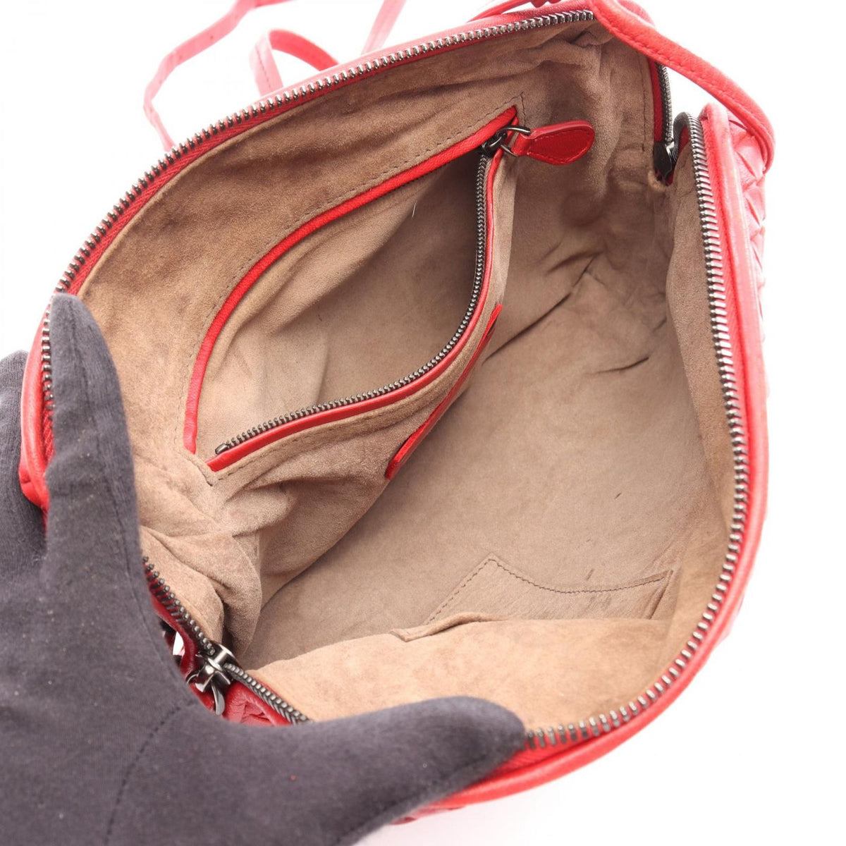 Bottega Veneta Shoulder Bag Nodini Intrecciato Red Leather — view 3