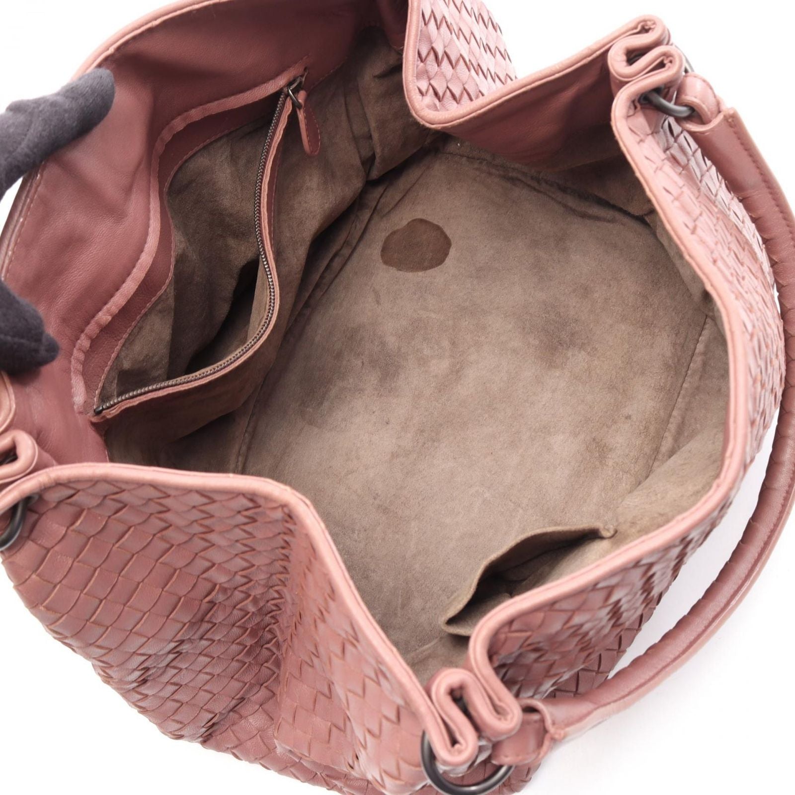 Bottega Veneta Tote Bag Intrecciato Pink Leather — view 3