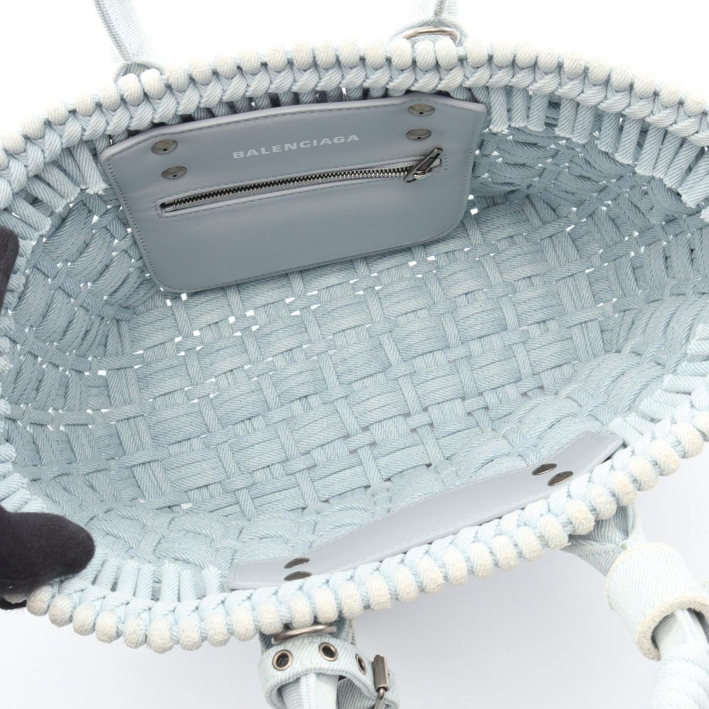 Balenciaga Tote Bag Bistro XS Basket 2-Way Light Blue Denim XS — view 3