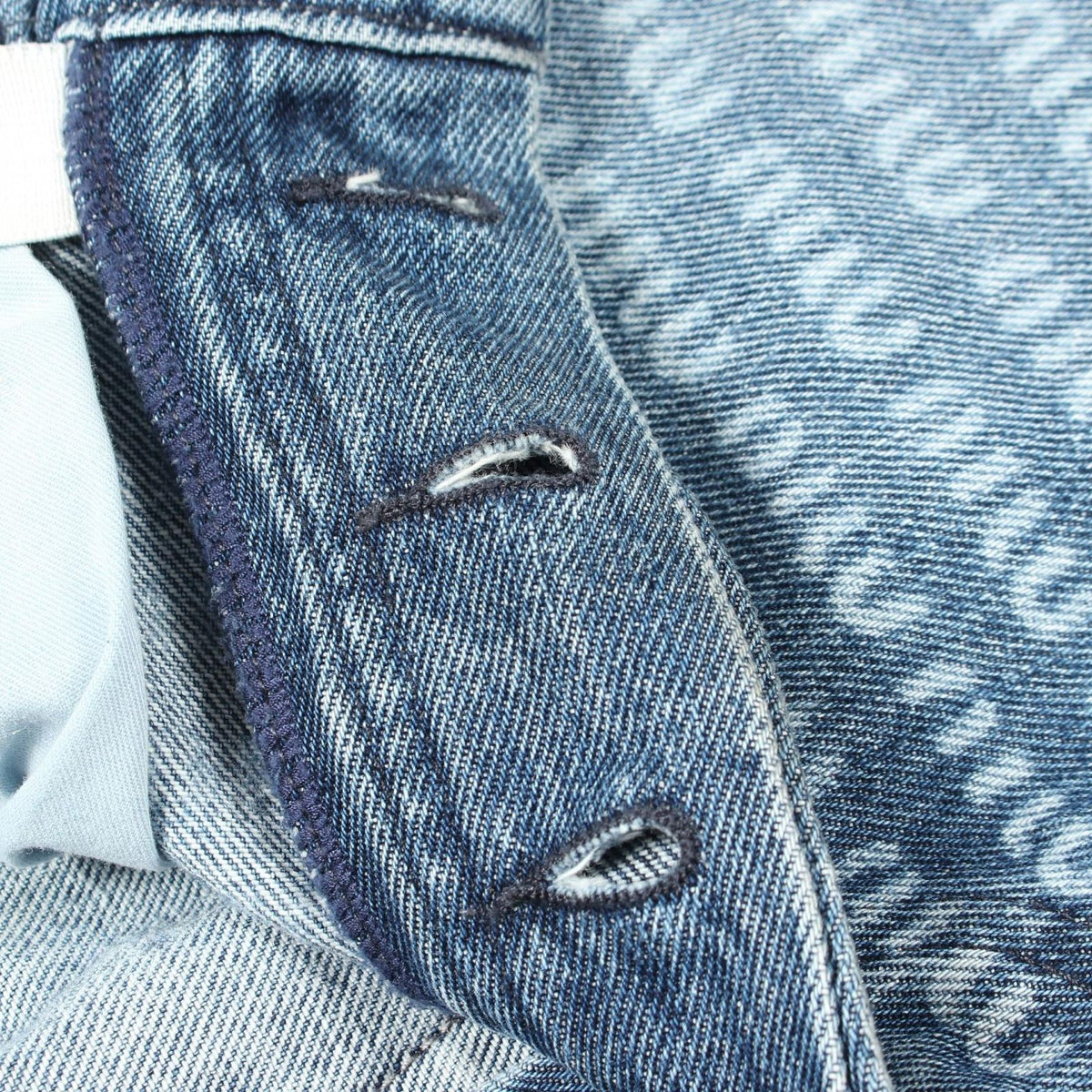 Miu Miu Denim Pants Logo All Over Pattern Cotton Shorts — view 7