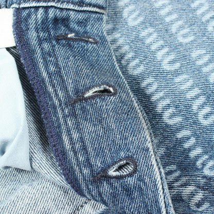 Miu Miu Denim Pants Logo All Over Pattern Cotton Shorts — view 7