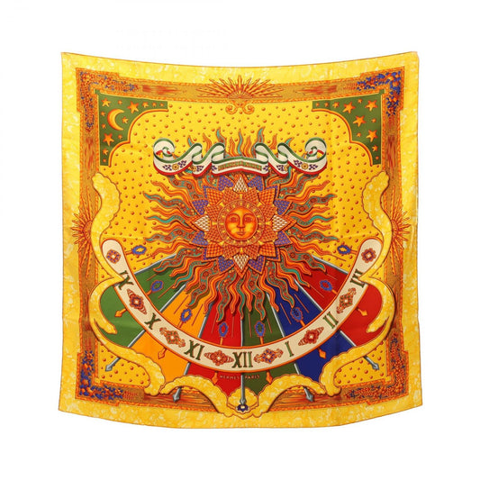 Hermes Scarf Carre 90 Gloria Soli Orange Silk